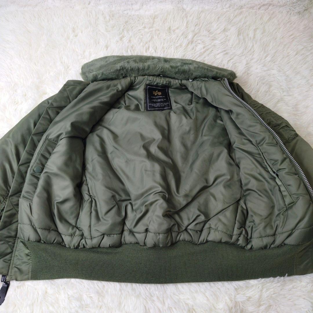 【美品】 ALPHA アルファ B-15 フライトジャケット カーキ 短丈 XS