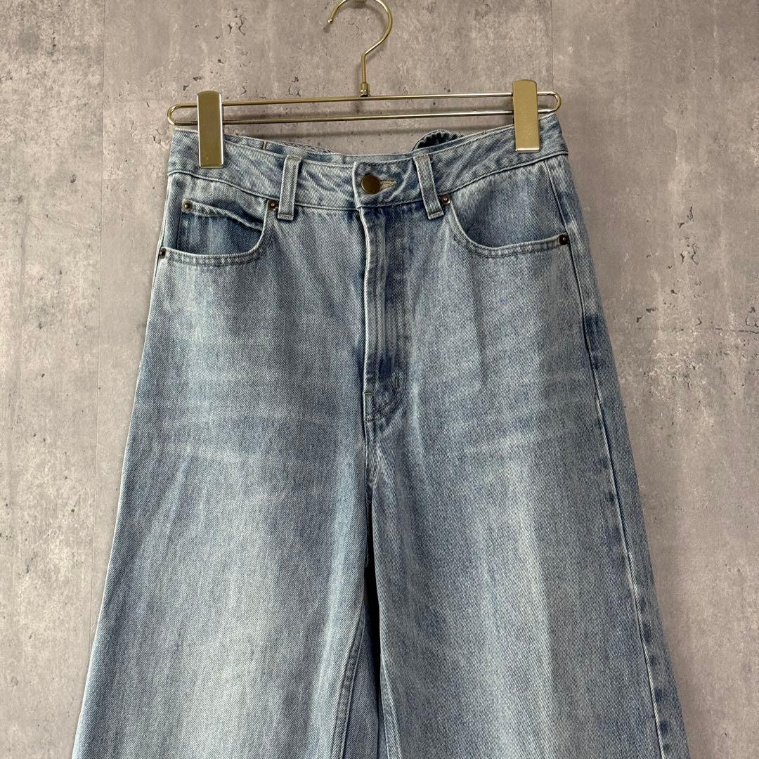 リゼクシー RESEXXY バックリボンデニムワイドパンツ 低身長 S