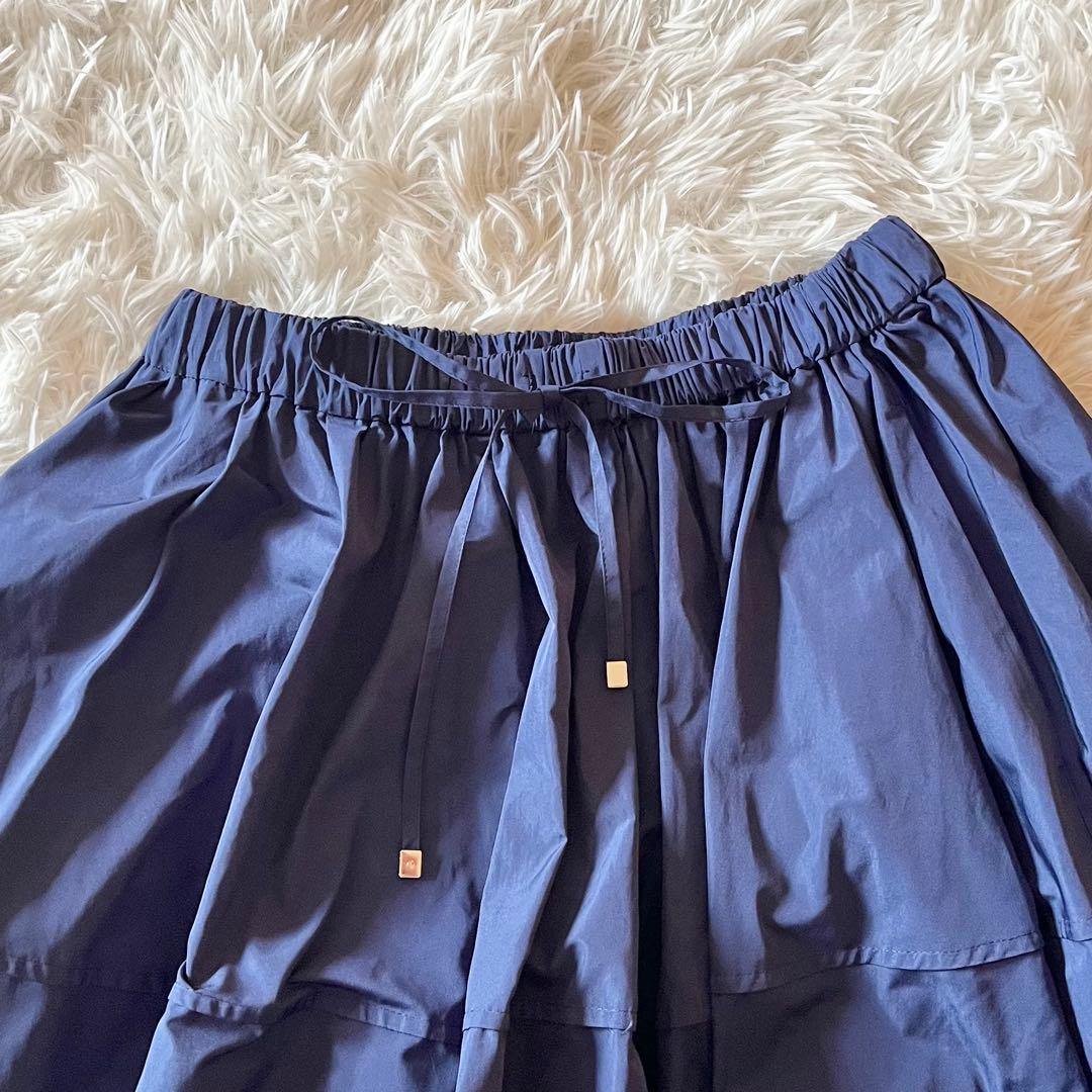 美品✨ エブール 25AW マイクロタフタイージーギャザースカート 定価5.4万