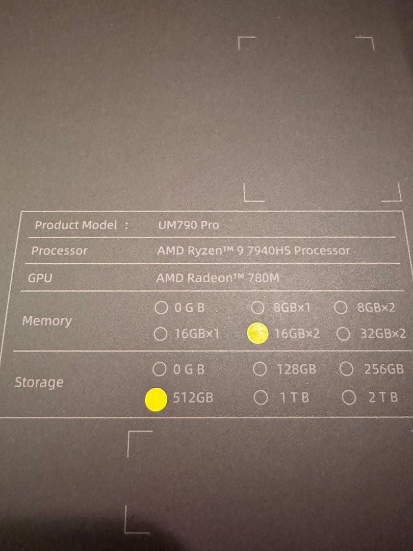 ミニPC MINISFORUM UM790Pro AMD Ryzen9 7940HS