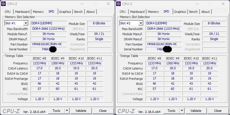 SK Hynix DDR4 2666Mhz 16GB (8GB×2)
