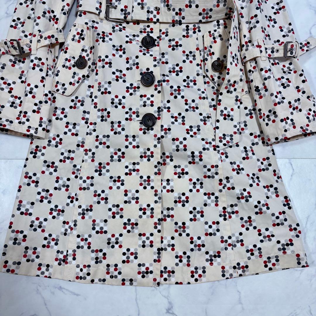 超希少 美品 バーバリーブルーレーベル トレンチコート 水玉 ドット 38 M