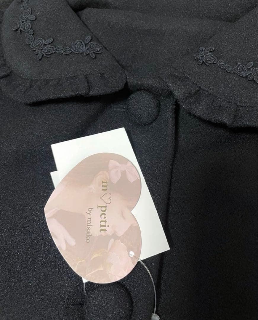 新品✨️ 青木美沙子 ロングコート ブラック LL サイズ しまむら リボン