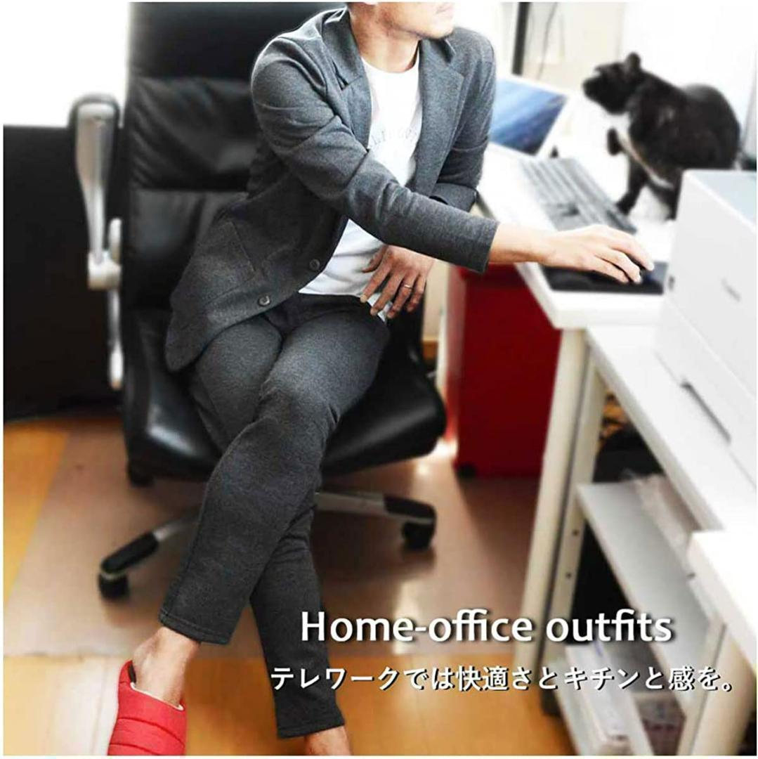 春NEW■楽ちん スウェット テーラードジャケット 上下セットアップ グレーL