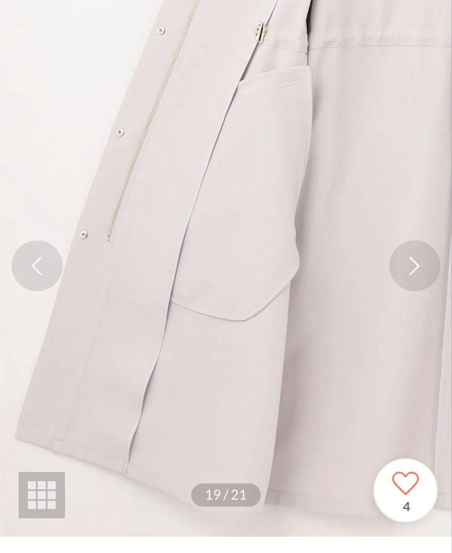 【新品】anySiS フーデットロングアウター ライトグレー　M