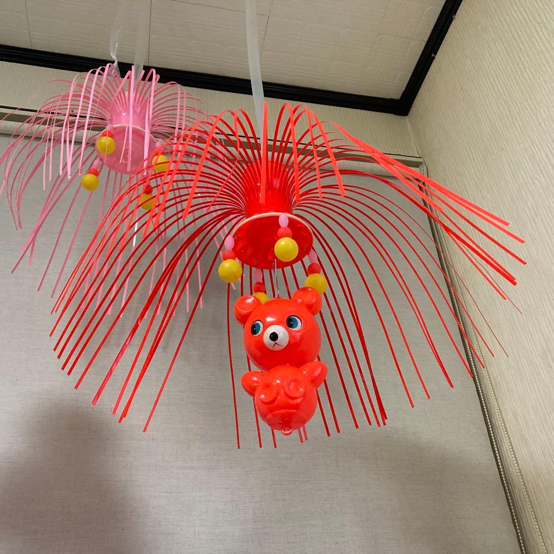 ベビーオルゴール 吊り下げ セルロイド くまさん ポップ 昭和 レトロ ジャンク