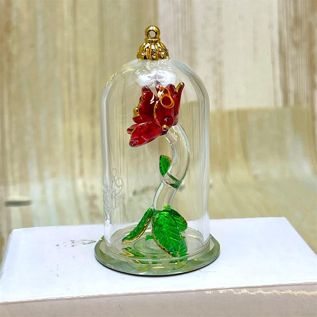 美女と野獣 ガラスの薔薇 バラ ガラスドーム 小 アリバスブラザーズ