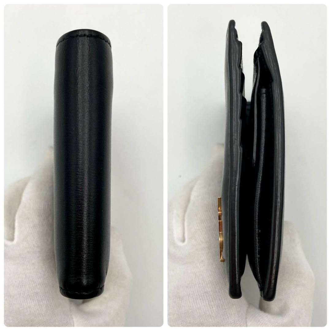 あす✨サンローランパリ タイニー カサンドラロゴ 二つ折り財布 黒 YSL