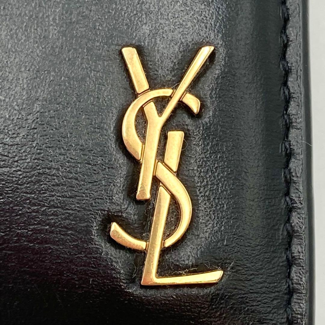 あす✨サンローランパリ タイニー カサンドラロゴ 二つ折り財布 黒 YSL