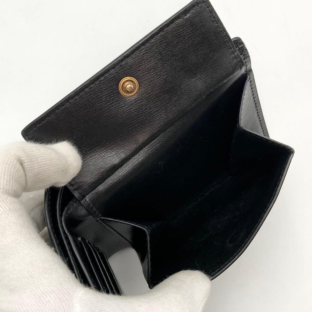 あす✨サンローランパリ タイニー カサンドラロゴ 二つ折り財布 黒 YSL