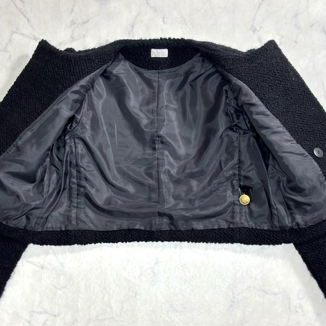 シーニュ cygne Mathis モコモコジャケット 金ボタン 黒 1 ta7