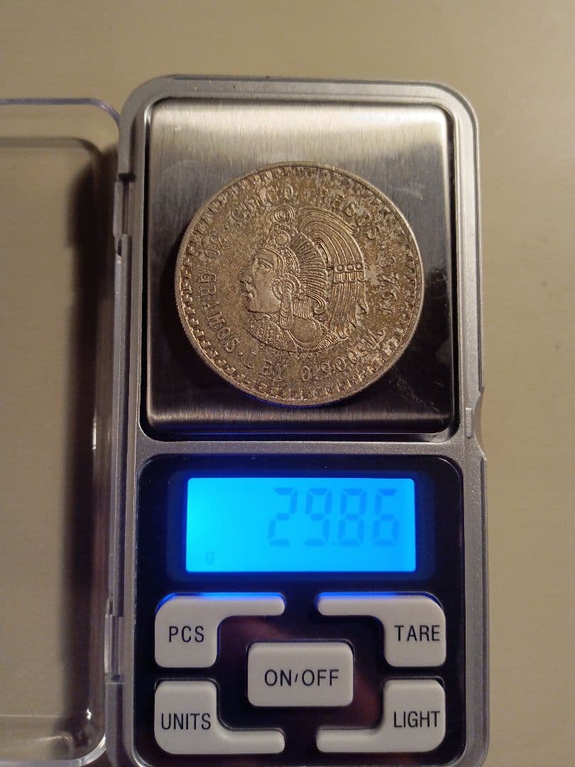 1948年 メキシコ 5ペソ 銀貨 銀0.900
