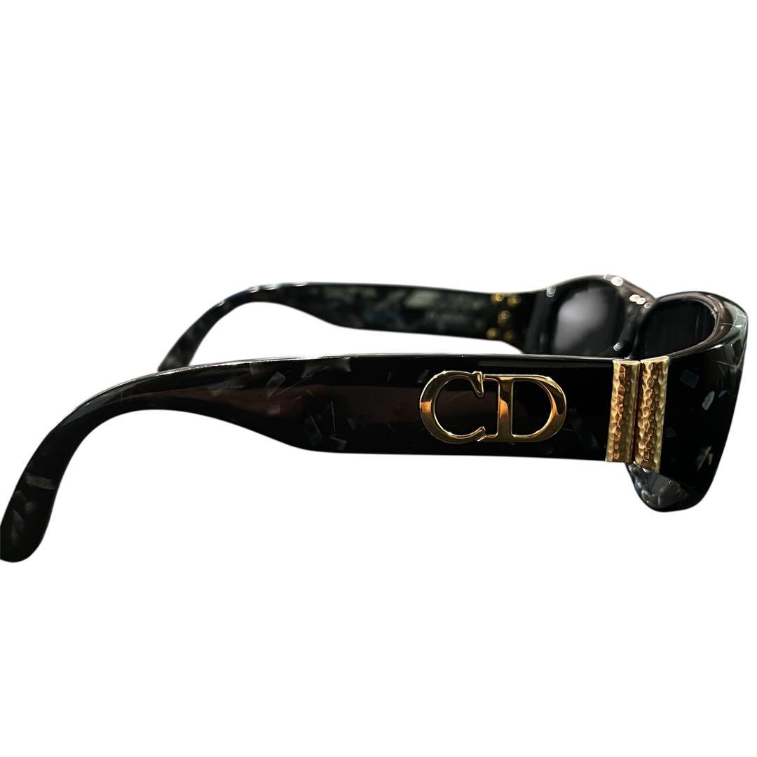 【美品】Christian Dior サングラス ブラックCD金ロゴ ディオール