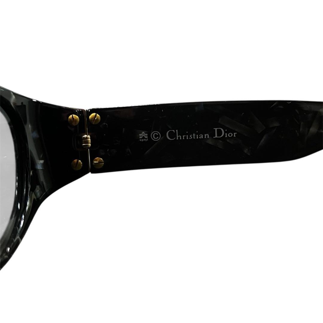 【美品】Christian Dior サングラス ブラックCD金ロゴ ディオール