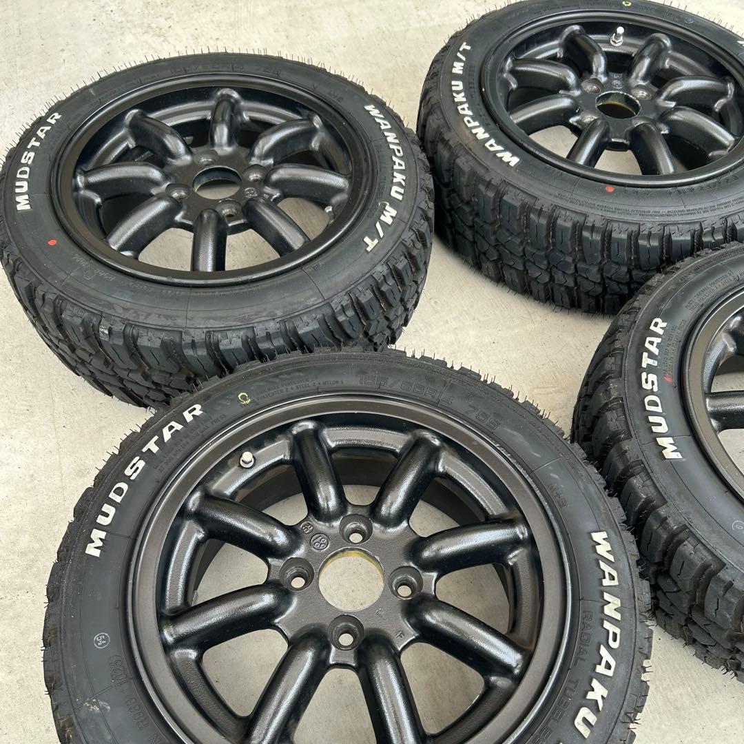 G*O様 ワタナベ１４インチホイール６Ｊ PCD100 ◉溝ありマッドタイヤ付き