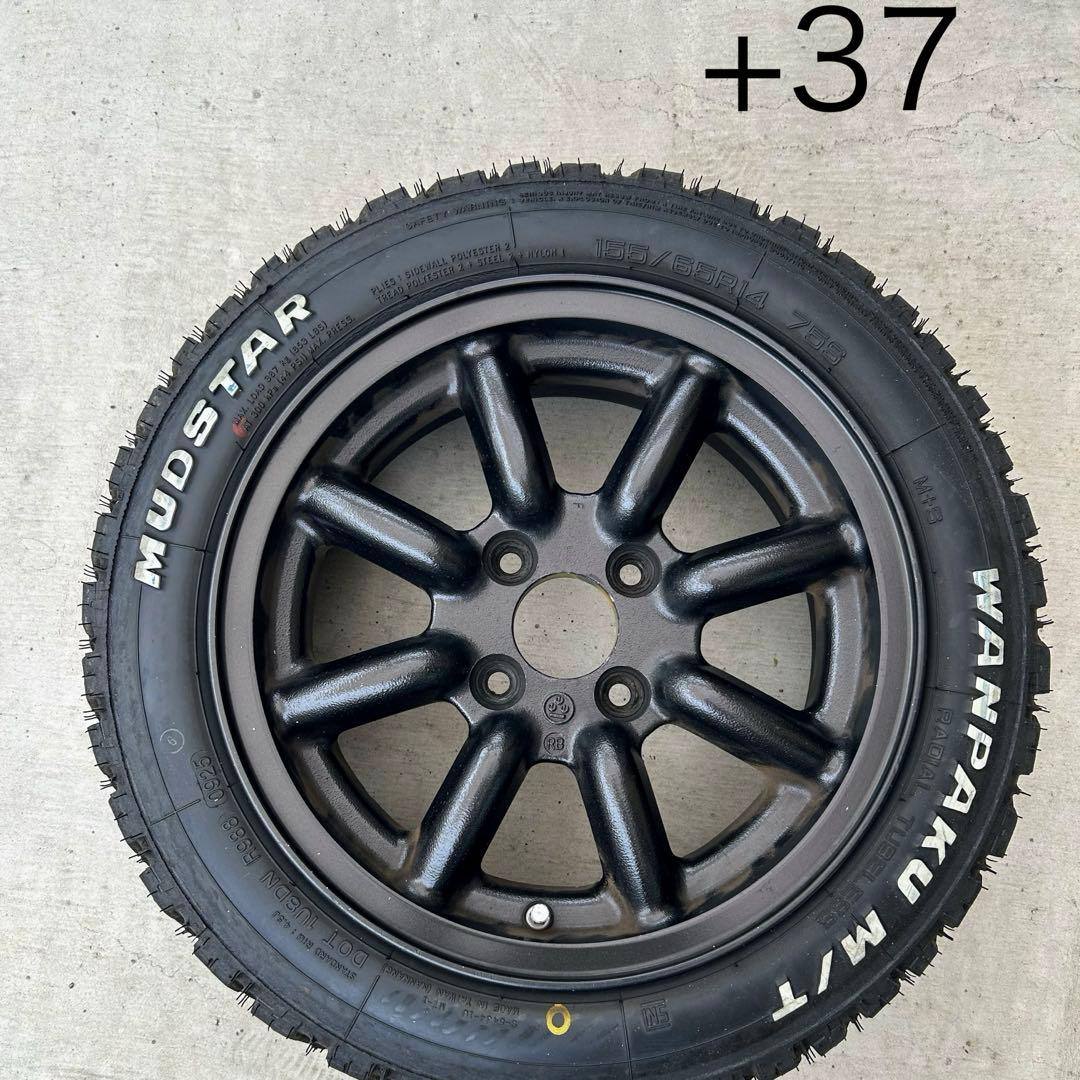 G*O様 ワタナベ１４インチホイール６Ｊ PCD100 ◉溝ありマッドタイヤ付き