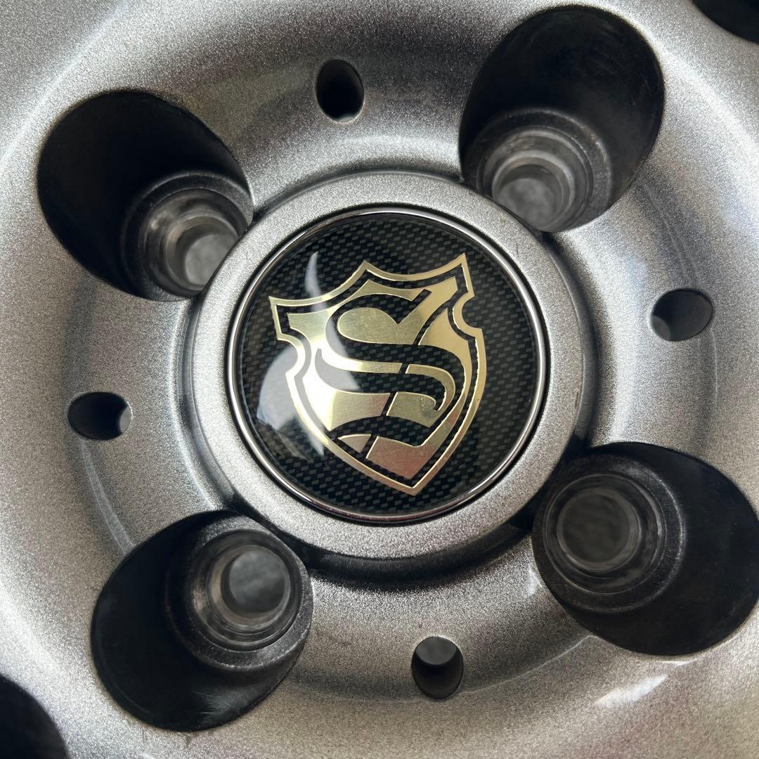 国産車 5.5J15 4/100 +38 アルミホイール 15インチ グレー