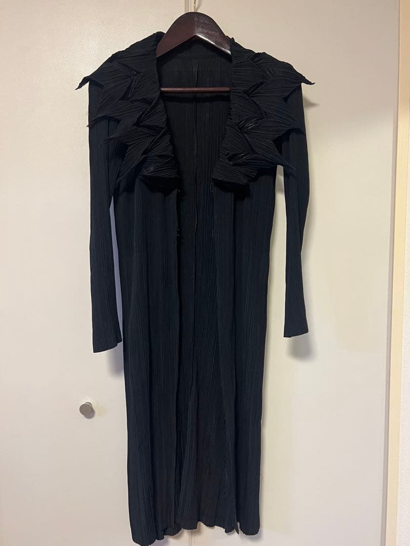 ISSEY MIYAKE FETEプリーツロングカーディガンフリルイッセイミヤケ