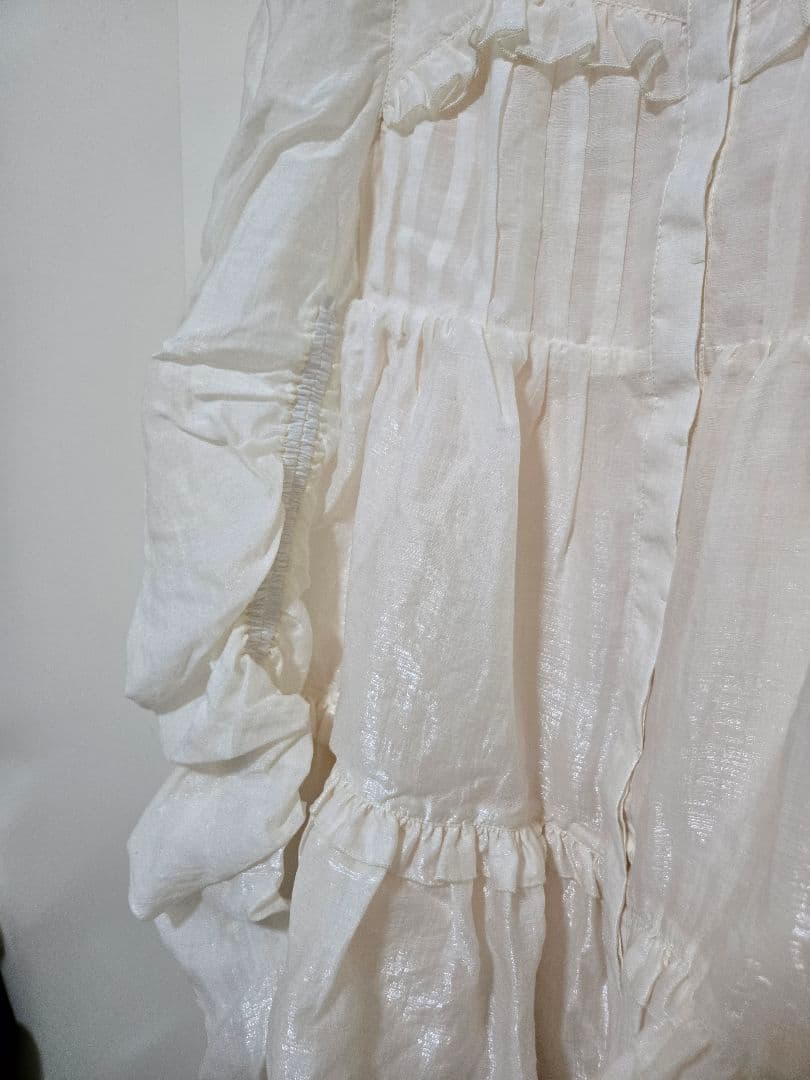 ワンピース Bell0414 Sheer ribbon frill one-piece