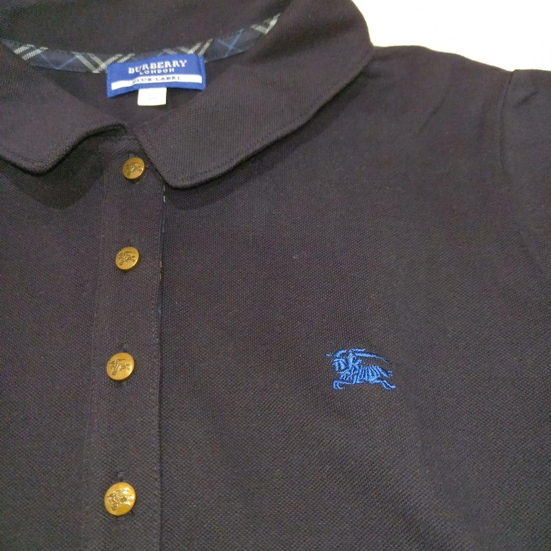 試着のみ　BURBERRY BLUE LABELネイビー 半袖ポロシャツ 40