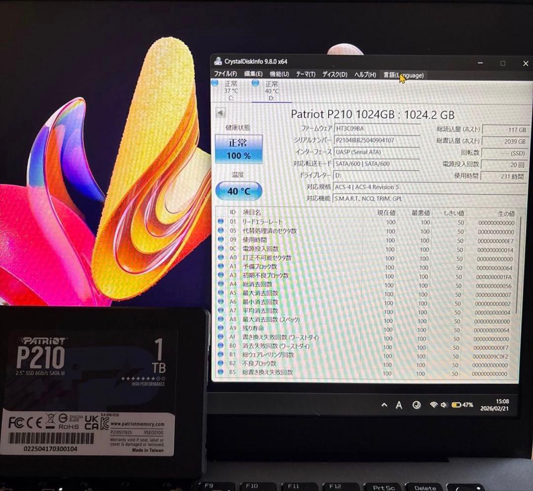 内蔵型SSD Patriot P210 1TB SSD