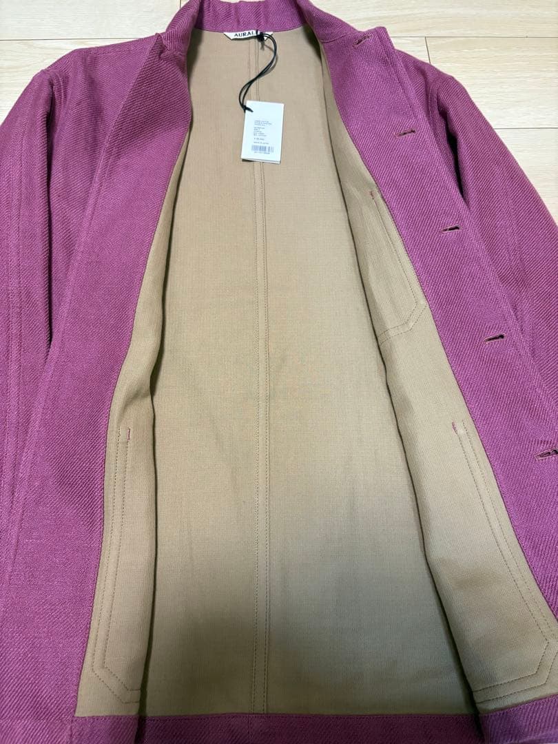オーラリーLINEN COTTON DOUBLE FACE BIG カバーオール