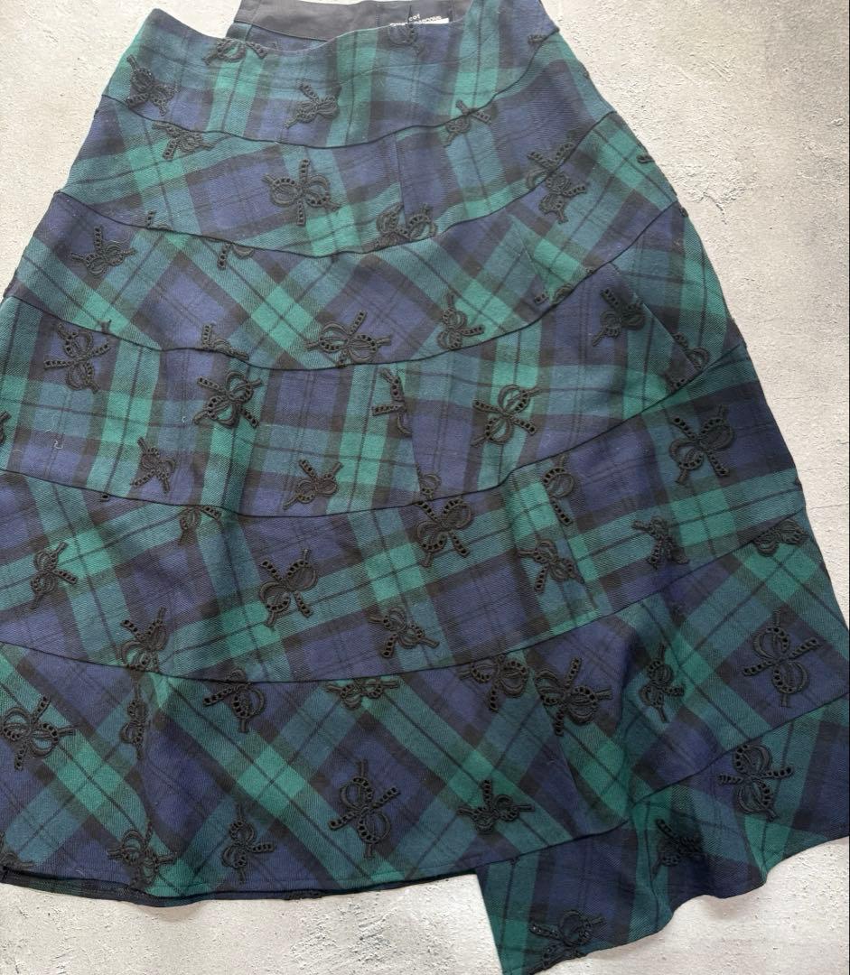 tricot コムデギャルソン リボン スカート チェック