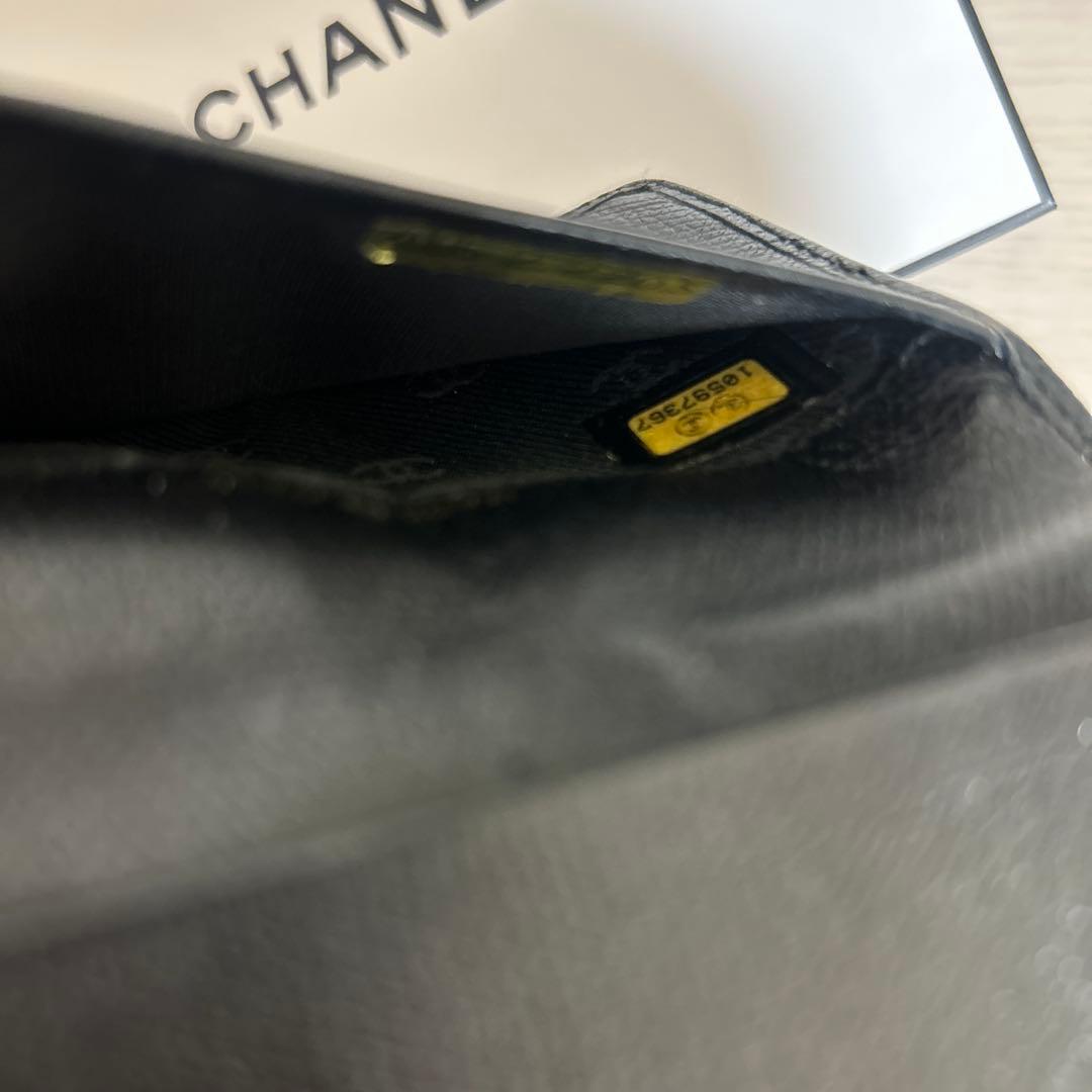 CHANEL カードケース 名刺入れ レザー ココボタン ブラック　シャネル