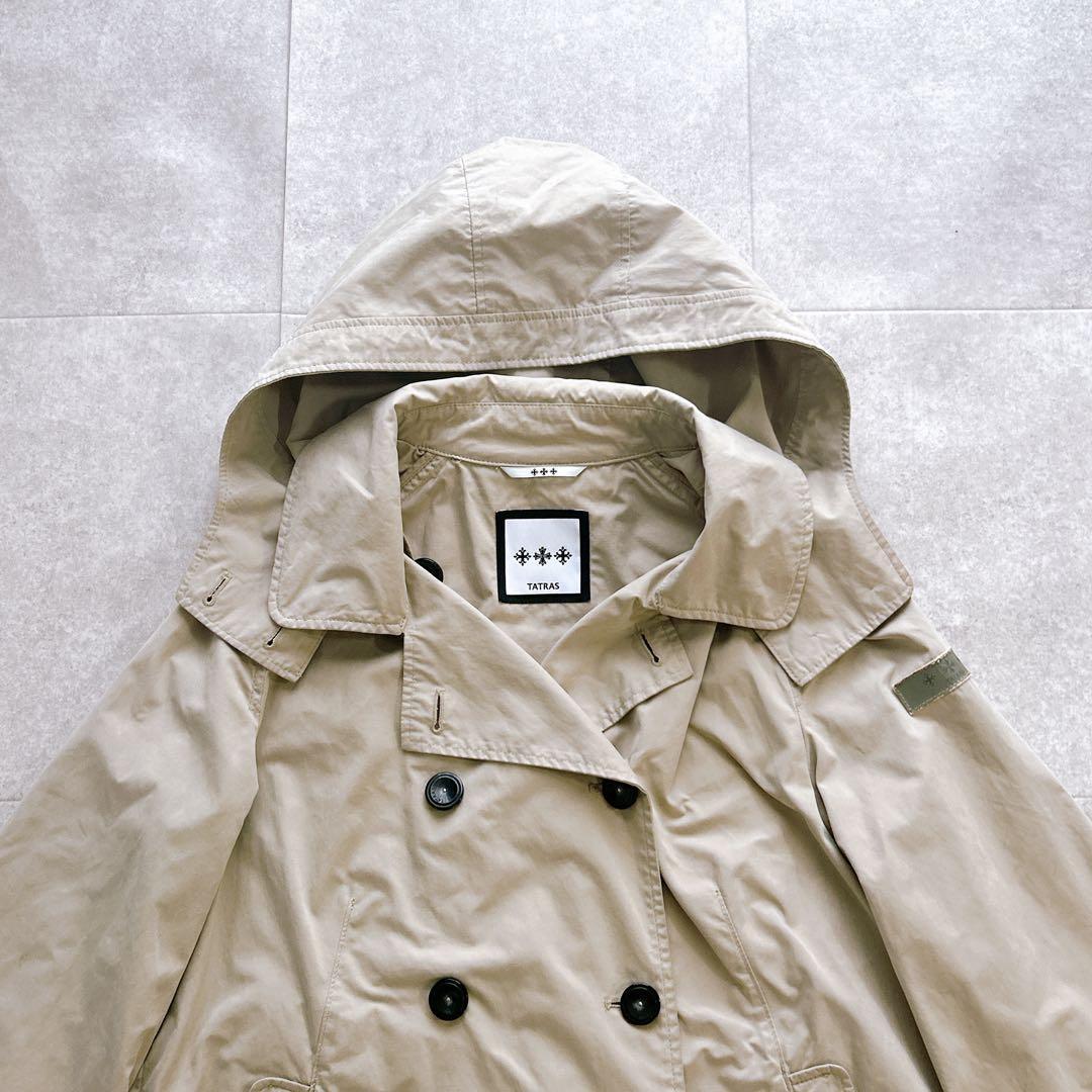 TATRAS タトラス トレンチコート ショート丈 フード ベージュ サイズ2