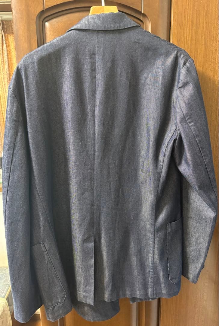 【美品】CABaN コットンデニム ダブルブレストジャケット　Mサイズ