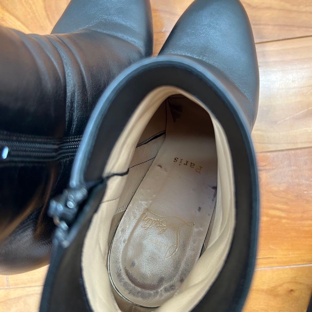 Christian Louboutin ショートブーツ 黒38 箱保存袋付