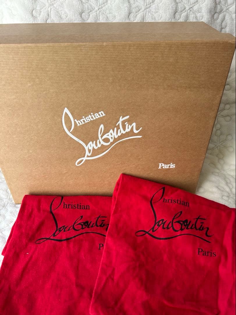 Christian Louboutin ショートブーツ 黒38 箱保存袋付