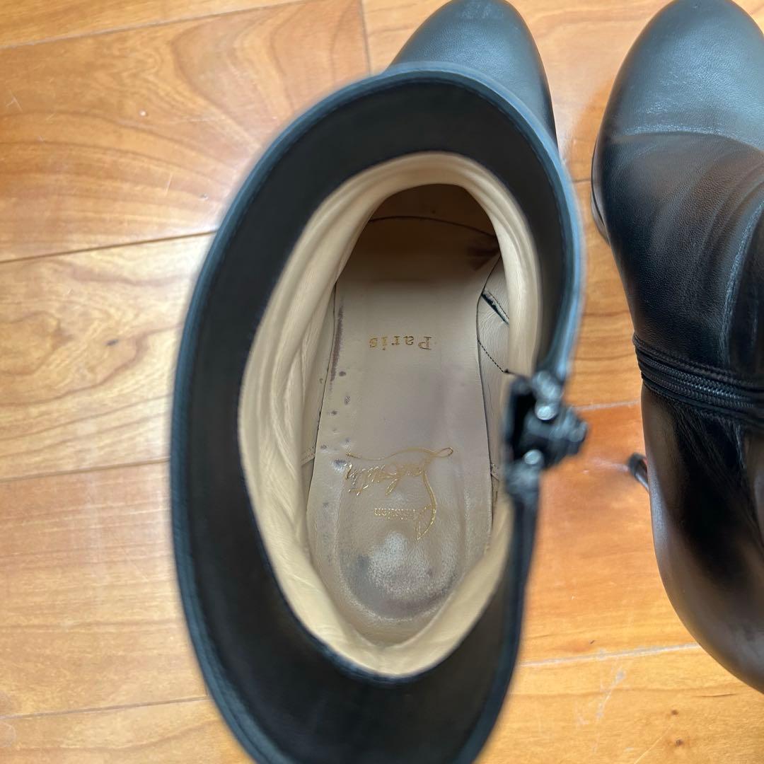 Christian Louboutin ショートブーツ 黒38 箱保存袋付