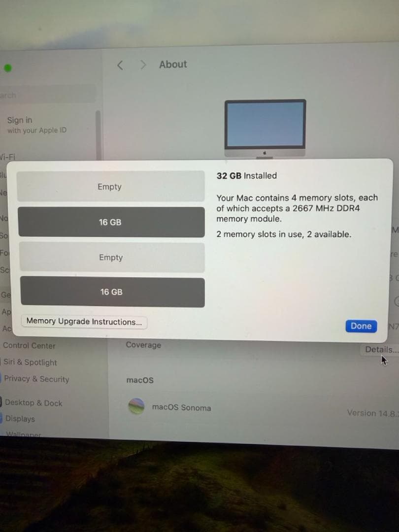 Macデスクトップ iMac Retina 5K 27 i9 2020 1TB SSD 32GB