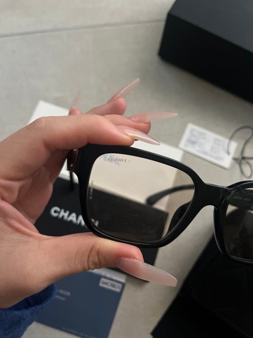 【極美品】CHANEL シャネル カラーグラス ブルーライトカット ブラック