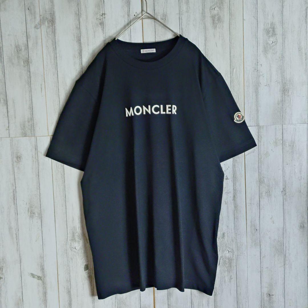 【いしてぃみ】モンクレール☆センター立体ロゴ袖ワッペンロゴ入りTシャツ