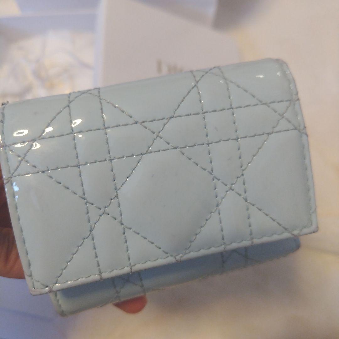 Dior ライトブルー 二つ折り財布 Lady Dior Lotus ウォレット