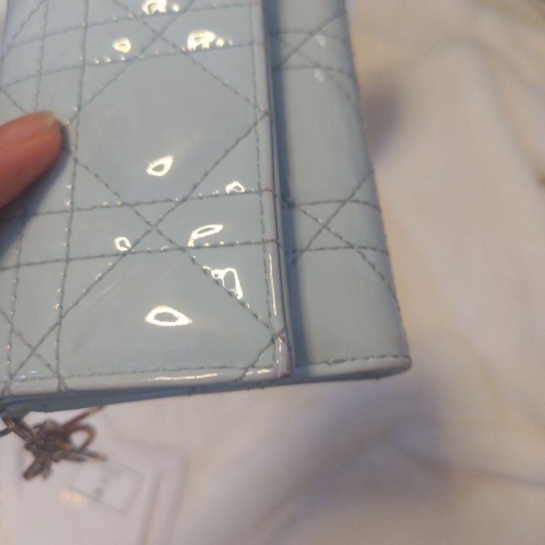 Dior ライトブルー 二つ折り財布 Lady Dior Lotus ウォレット