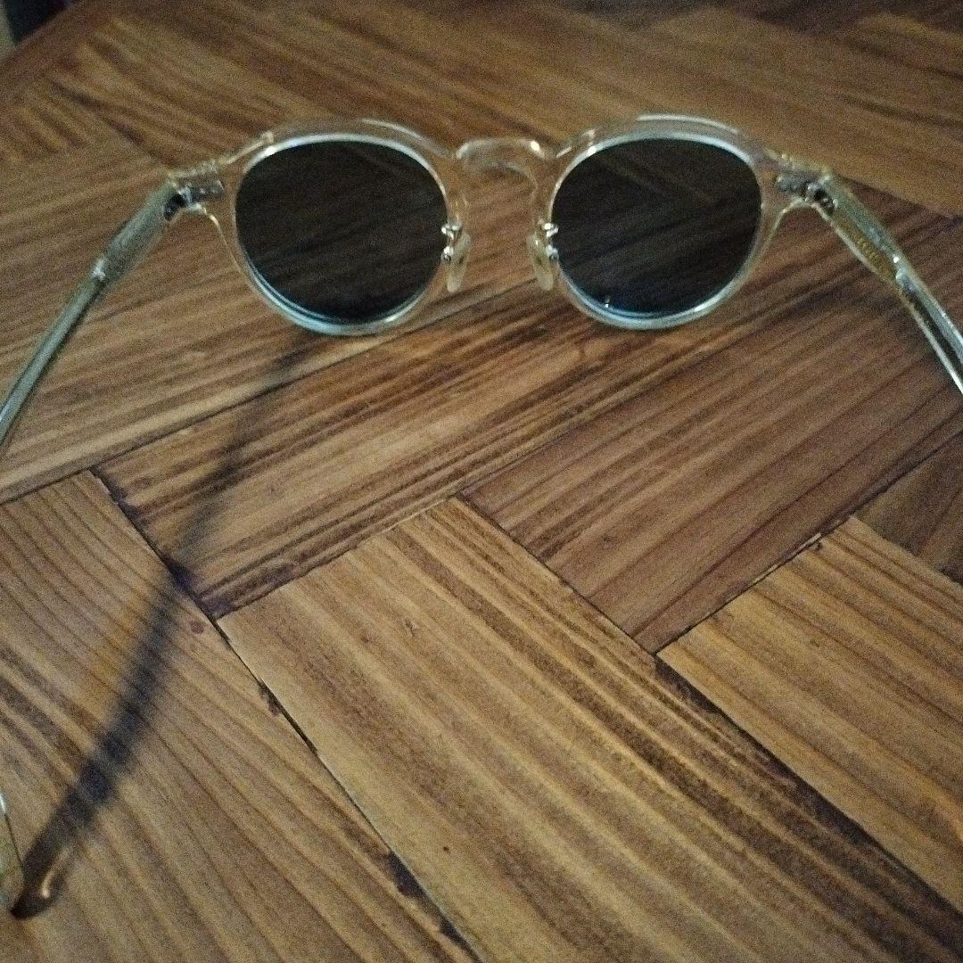 【極美品】MOSCOT MILTZEN クリアフレーム ブルーレンズ サングラス