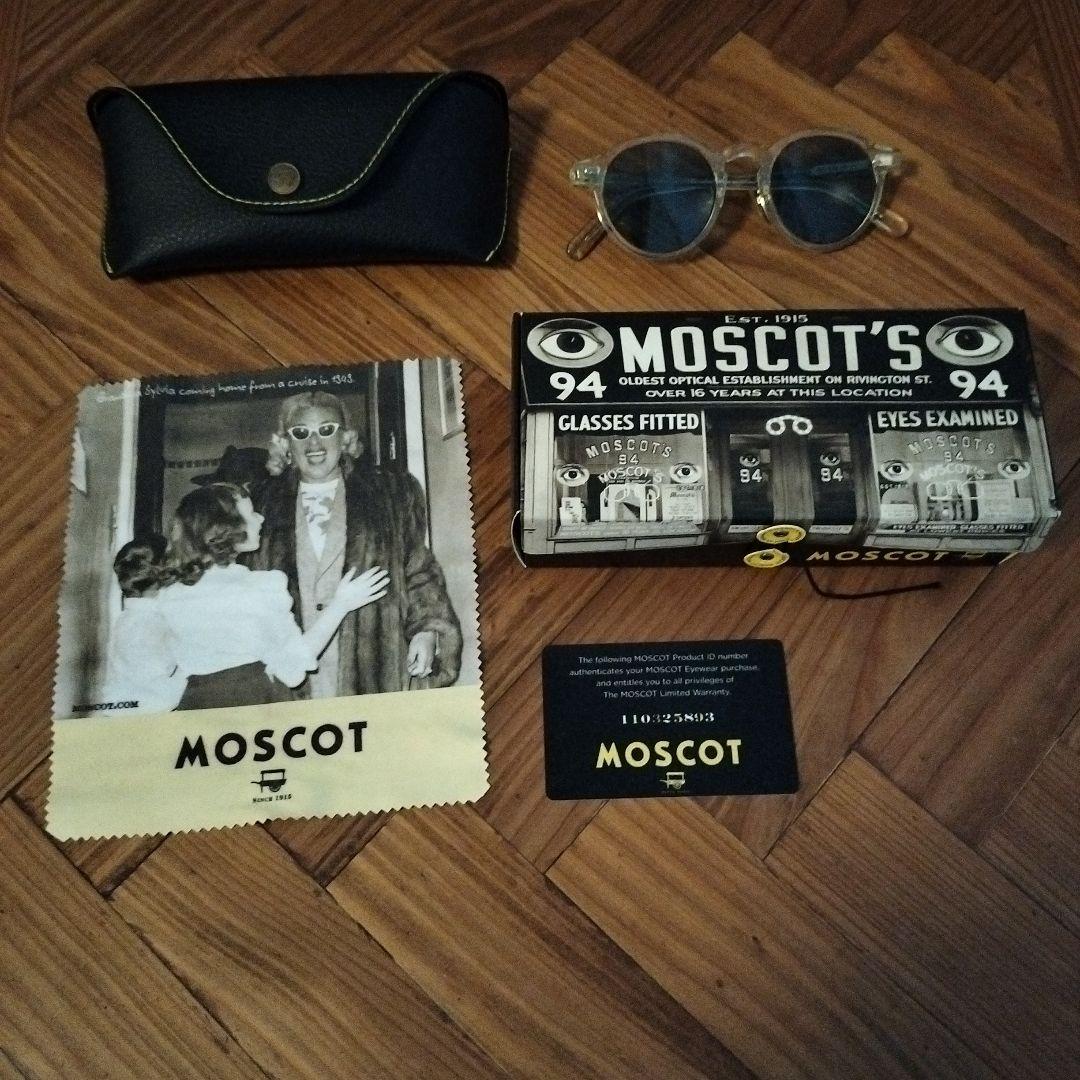 【極美品】MOSCOT MILTZEN クリアフレーム ブルーレンズ サングラス