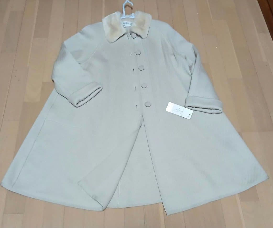 [新品]イタリア製 ロングコート44 XLウール100％