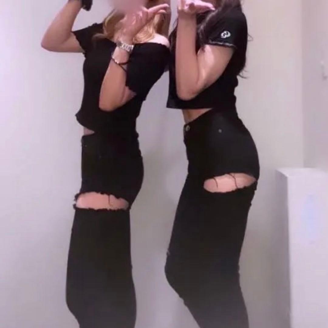 値下げ可能‼️GYDAブラック ダメージスキニーパンツ M