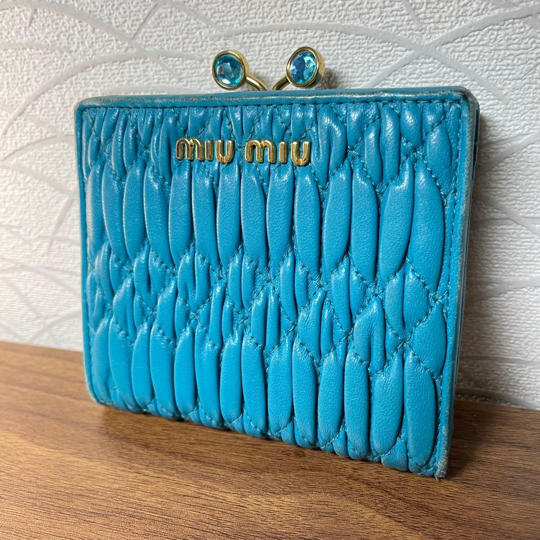 【極美品】MIUMIU ミュウミュウ マテラッセ がま口 二つ折り財布
