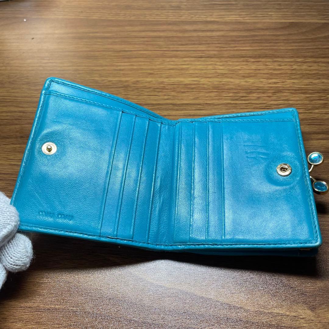 【極美品】MIUMIU ミュウミュウ マテラッセ がま口 二つ折り財布