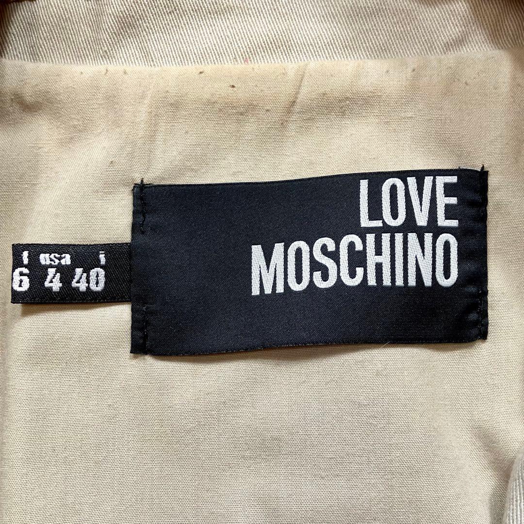 希少✨ ラブモスキーノ トロンプイユ刺繍パッチ ジャケット 40 ベージュ