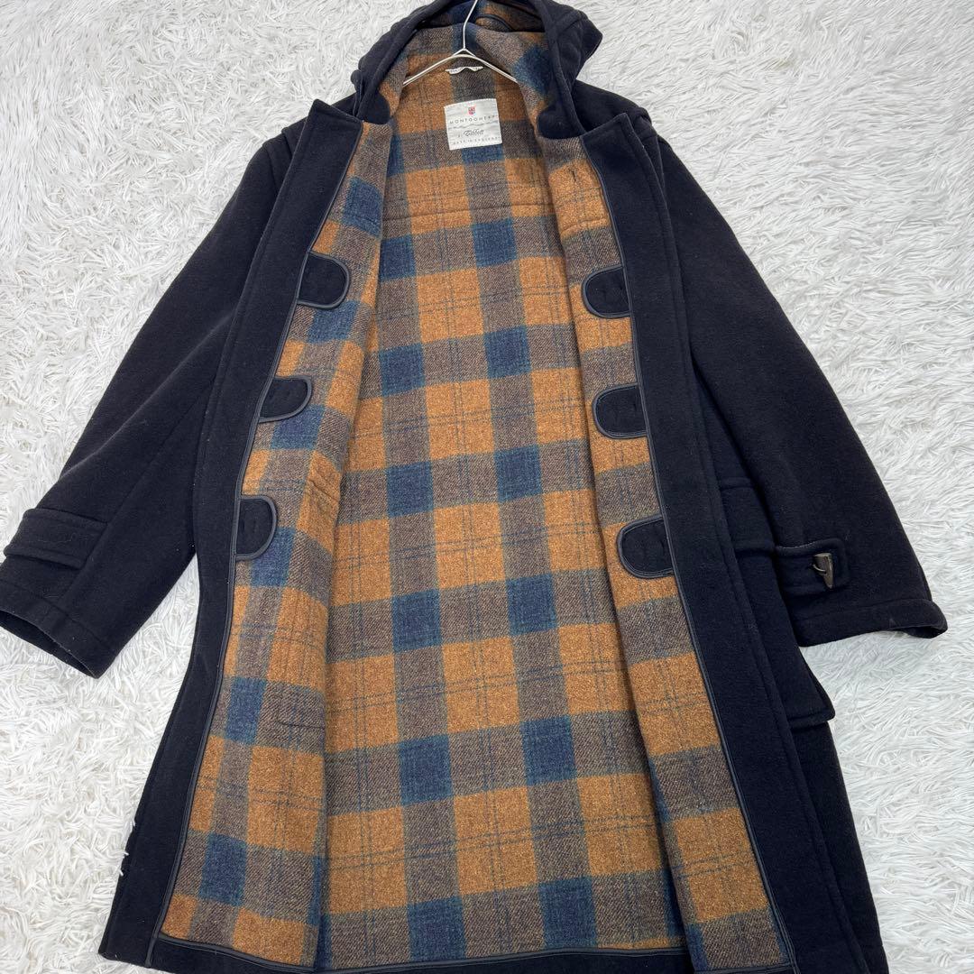 MONTGOMERY ダッフルコート UK42 L相当 カシミヤ混 裏地チェック