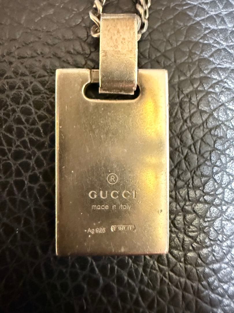 GUCCI グッチ ネックレス プレート シルバー 箱付き 正規品