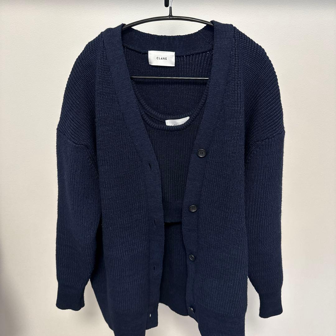 トップス CLANE BUSTIER SET KNIT CARDIGAN