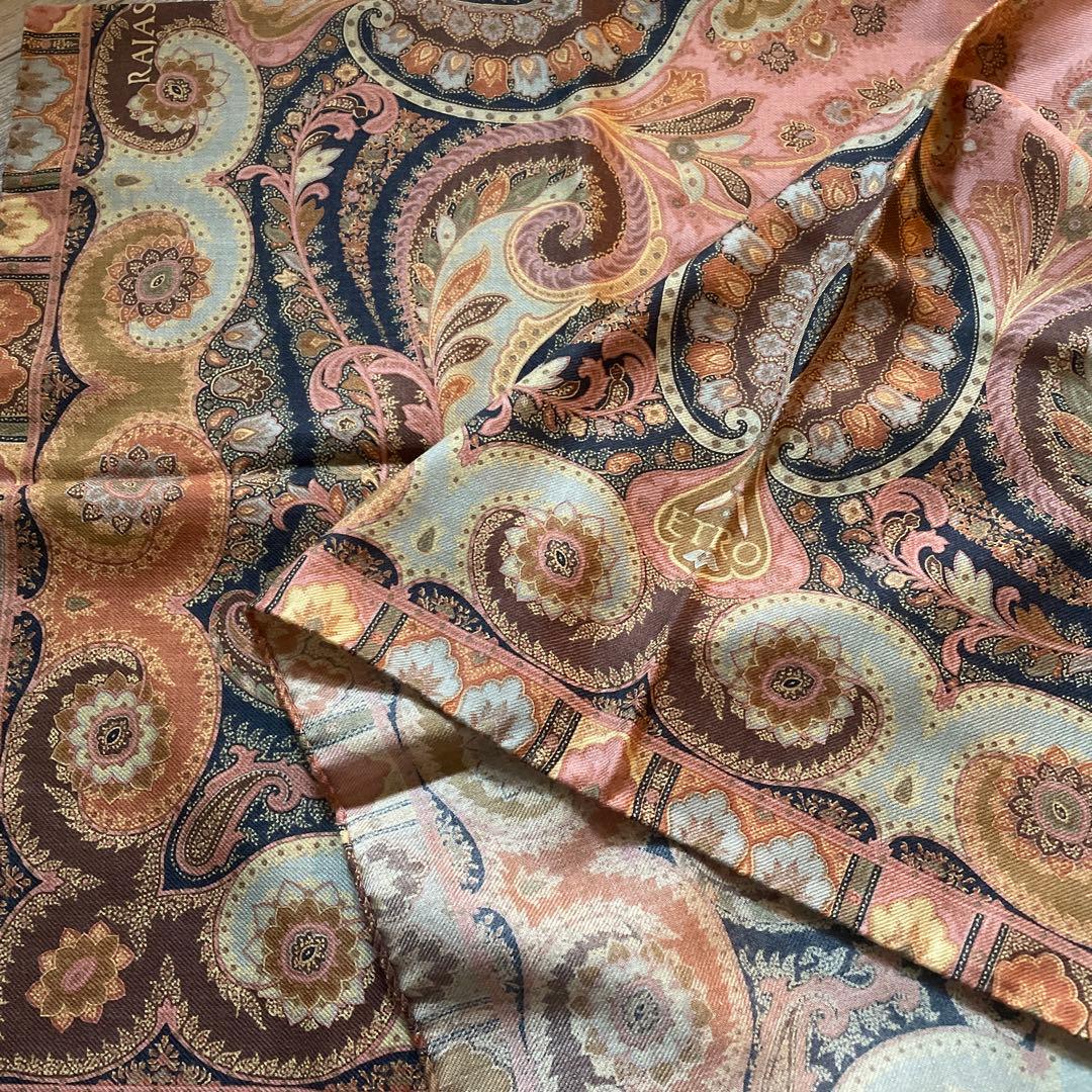 ETRO ペイズリー柄 ストール 約80x80