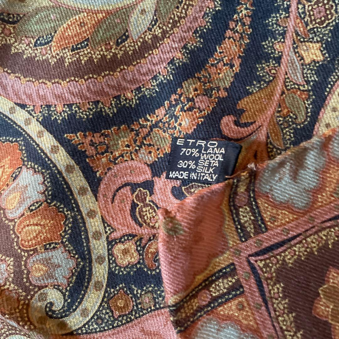 ETRO ペイズリー柄 ストール 約80x80